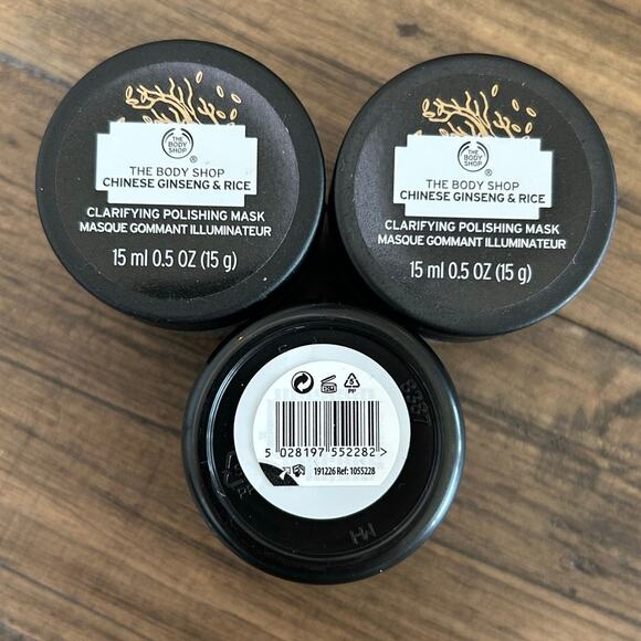 The Body Shop Ginseng & Rice Clarifying Polishing Mask 0.5oz HTF MINI LOT of 3 - Picture 2 of 6
